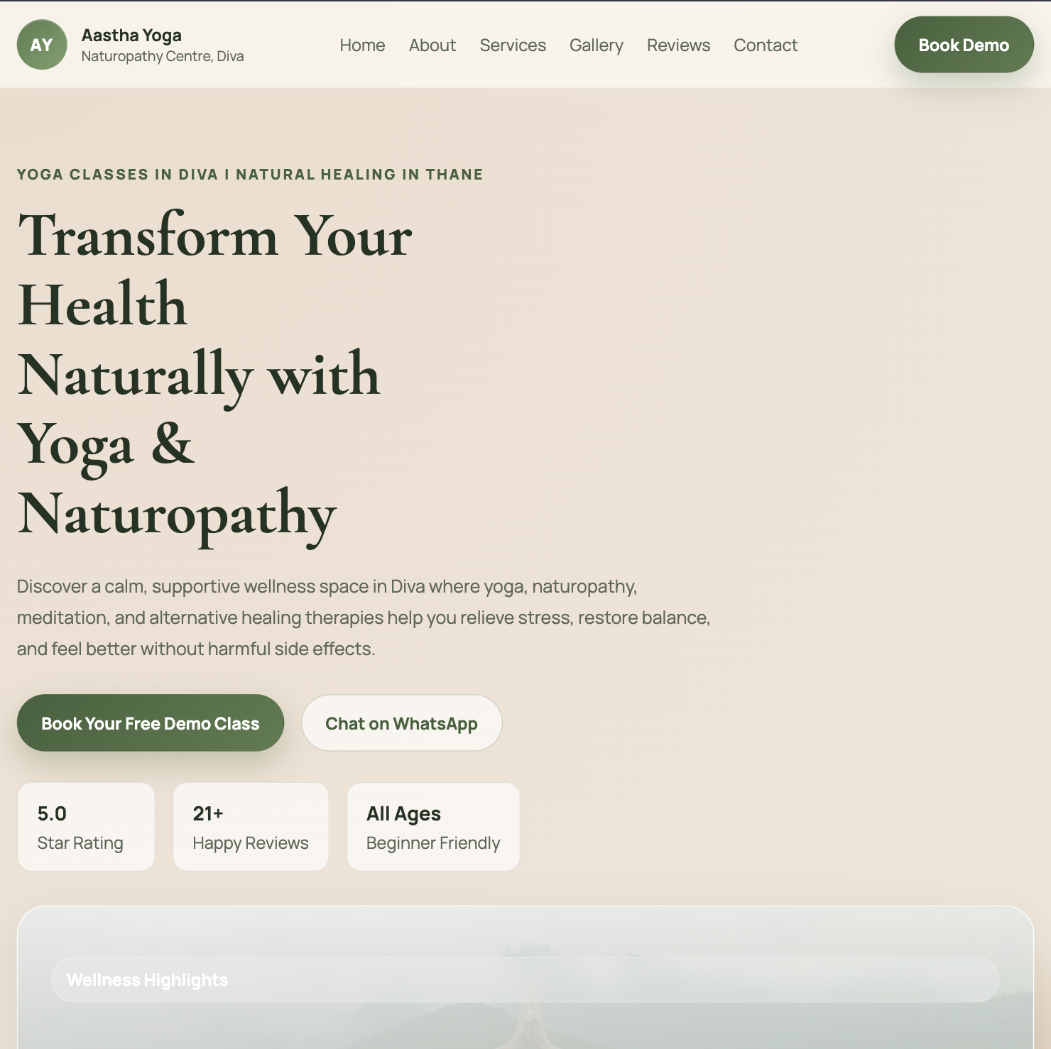 Aastha Yoga - Wellness Platform Web Development